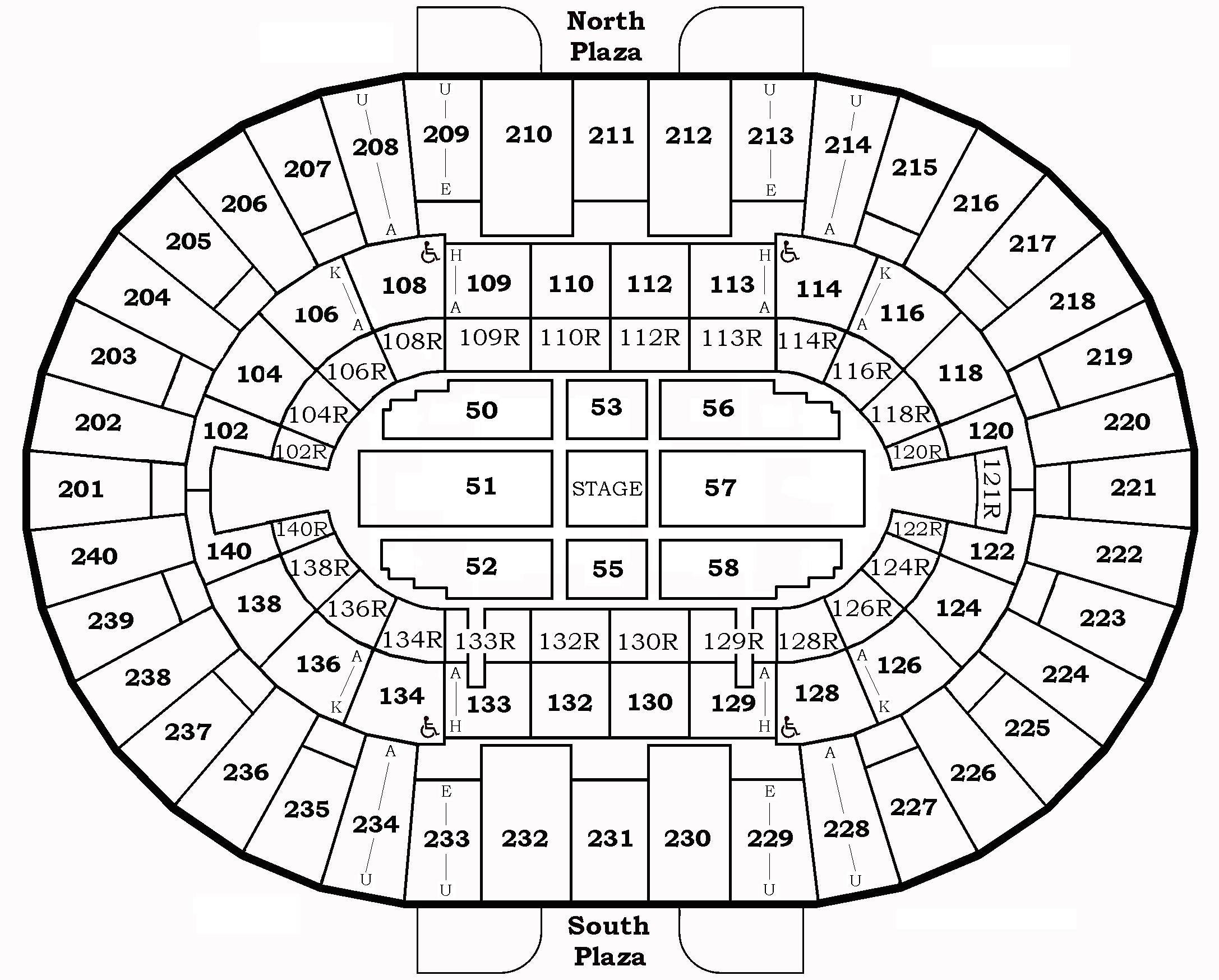 North Charleston Coliseum Seating Chart With Seat Numbers